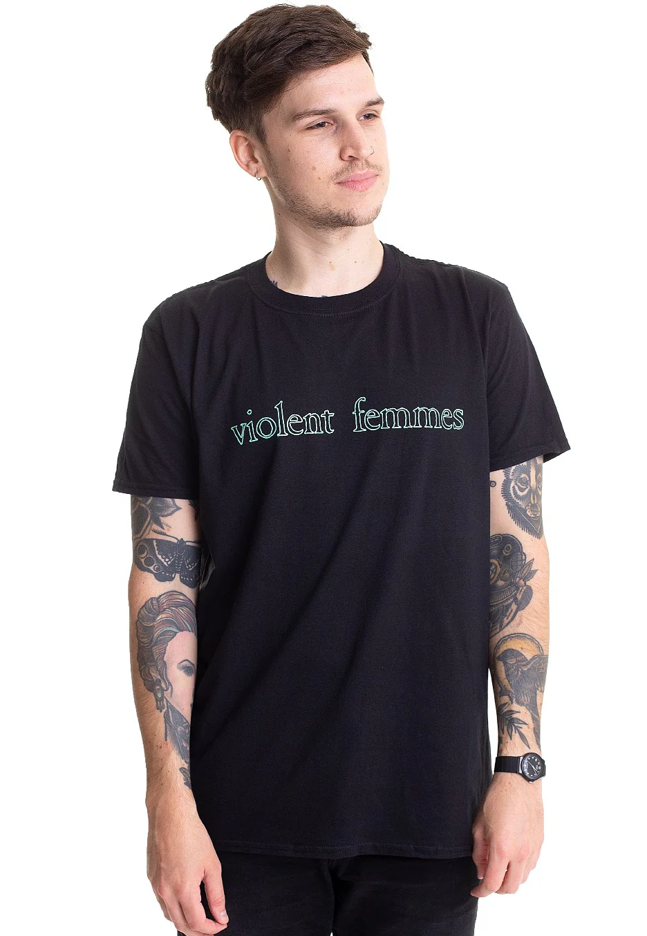 Size:xl Rockinstone Violent Femmes - Green Vintage Logo - T-shirt Unisex Adults