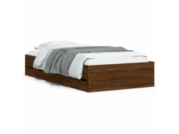 Bed Frame, Bed Frames Vidaxl Marrom Madeira Processada (90 X 200 Cm)