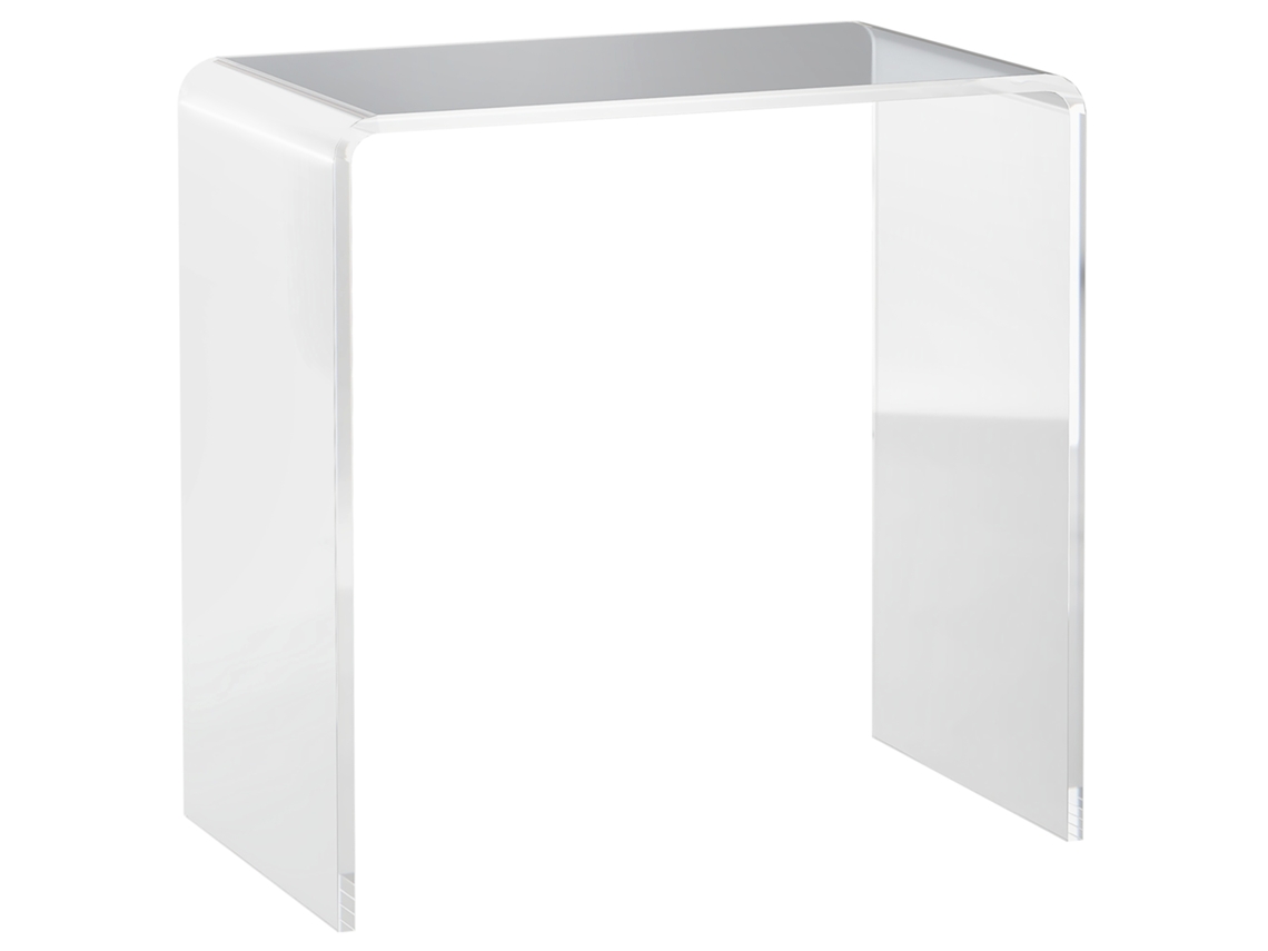 Mesa de Centro Acrílica Transparente Formato U,bordas Lisas e Cantos Arredondados,53,5x30,5x53,5 Cm BTFORUS