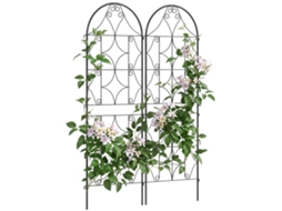 Suportes Estampados para Plantas Trepadeiras Conjunto de Dois em Metal 50x150cm Preto SINI TECH STORE