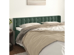Cabecero con Alas de Terciopelo 203x16x78/88cm Verde Oscuro