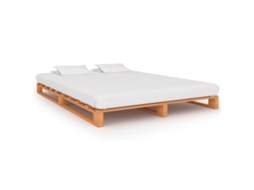 Vidaxl Estrutura De Cama Em Paletes Pinho Maciço 200x200 Cm Castanho