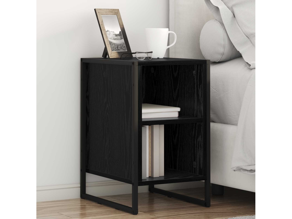 Vidaxl Mesa-de-cabeceira Carvalho Preto 39.5 X 30 X 50 Cm