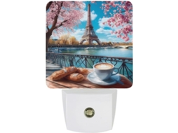 Luminária noturna de LED para cafeteria da Torre Eiffel, com sensor crepuscular.