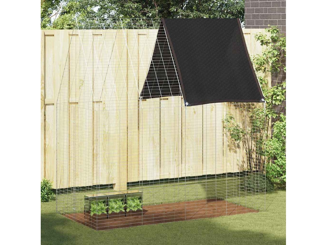 Vidaxl Gaiola Para Coelhos Prateado 200 X 100 X 210 Cm Aço Galvanizado