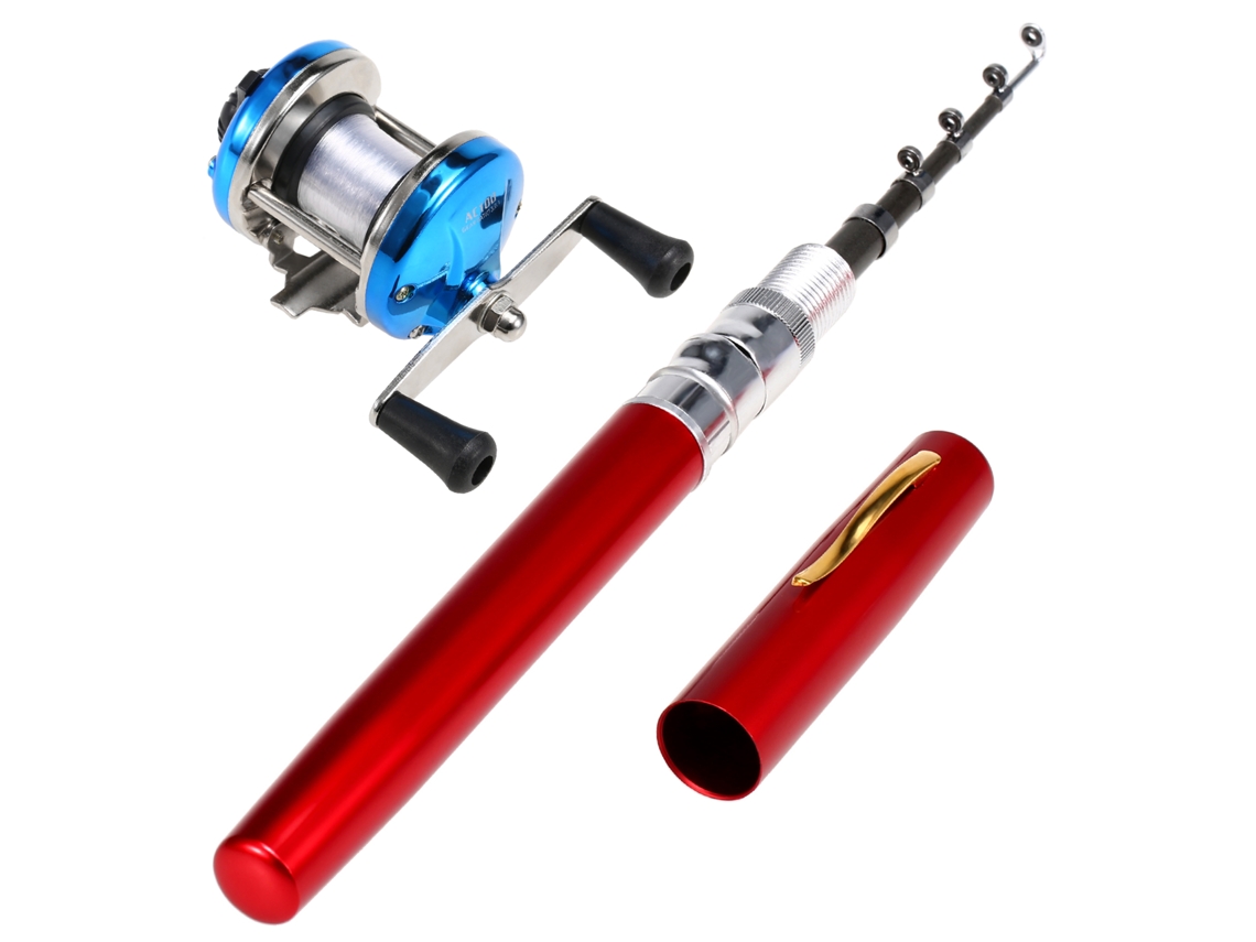 Combo Vara Pesca Telescópica Caneta com Molinete