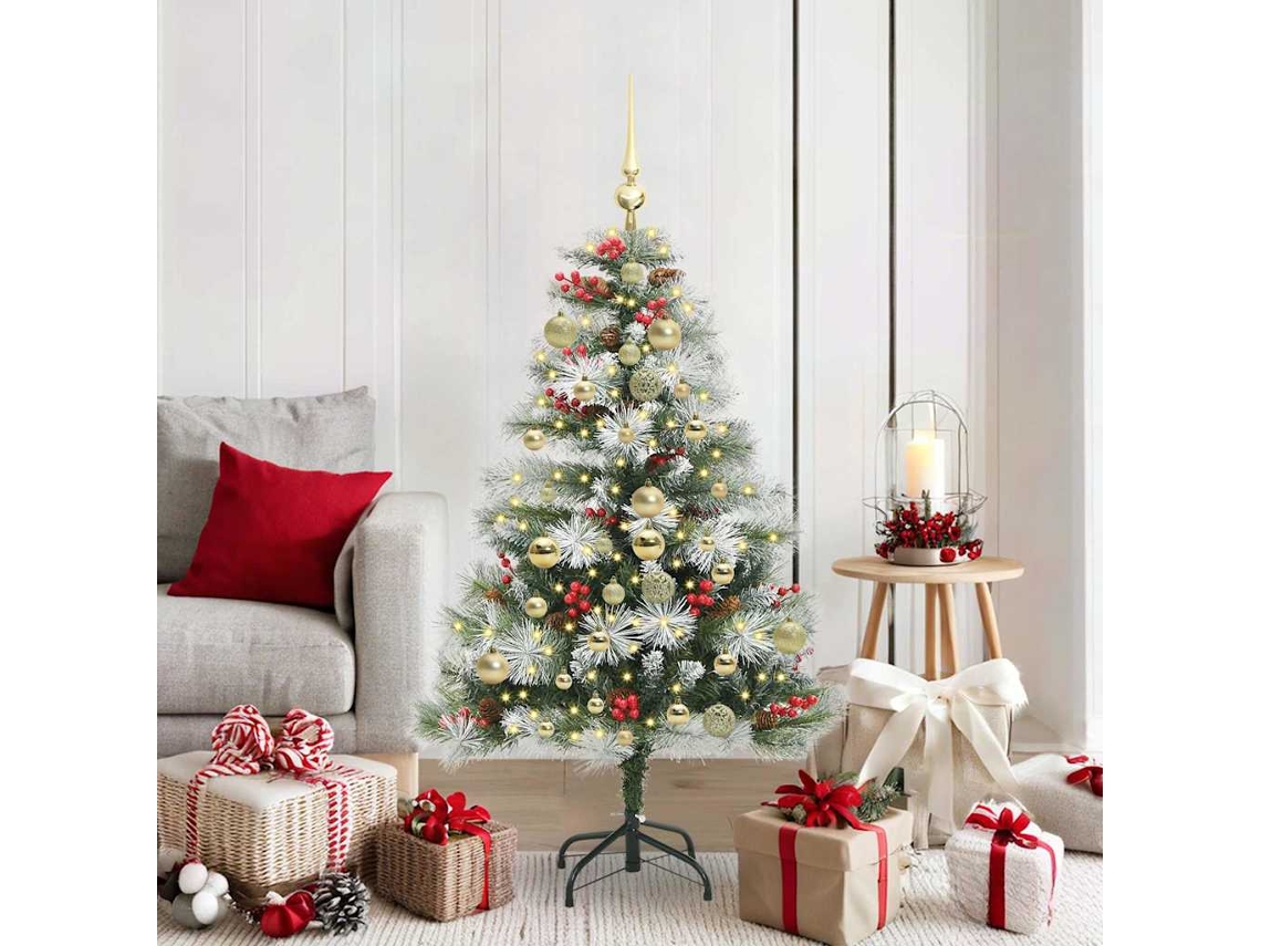 Vidaxl Árvore De Natal Artificial Verde E Branco 150 Cm