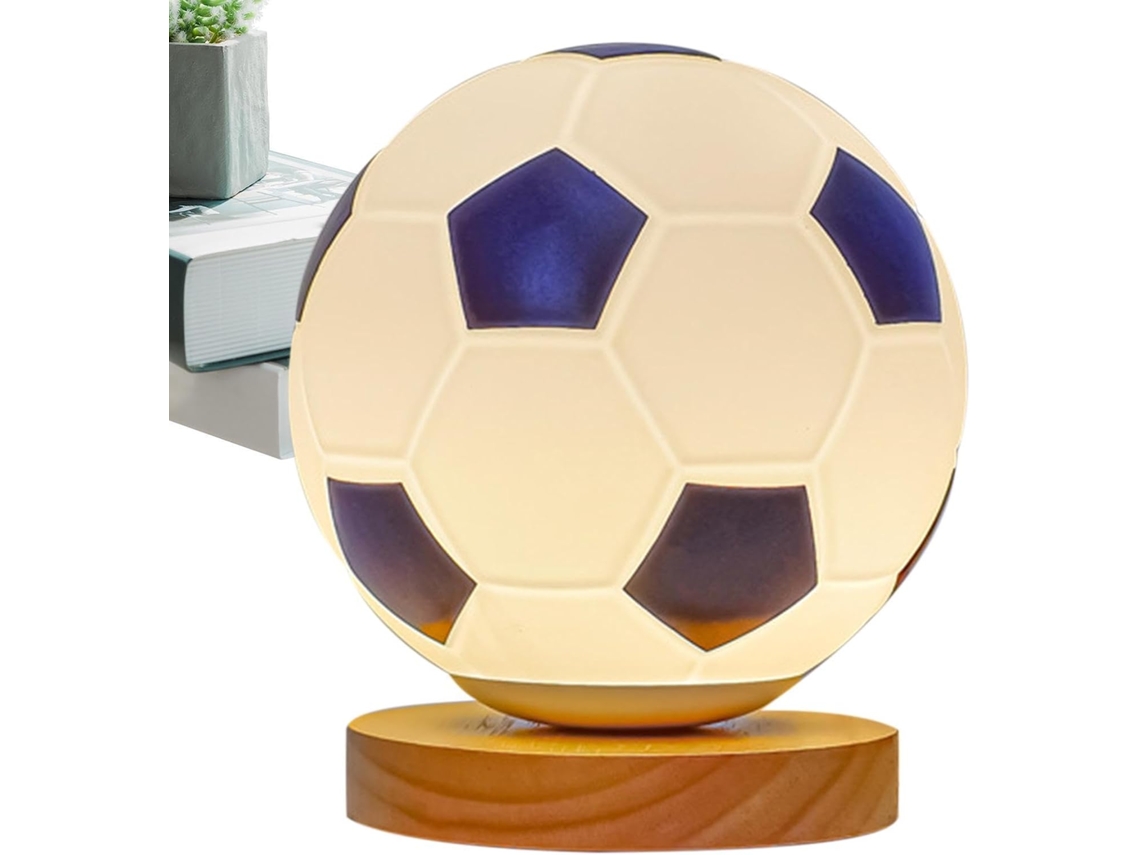 Luminária de cabeceira Criativa com tema de futebol e luz noturna.