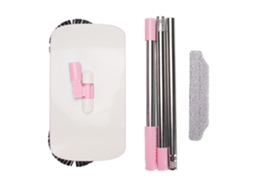 Laxiscreed Varredora De Empurrão Para Casa, Conjunto 2 Em 1 De Varrição E Mopa, Rosa