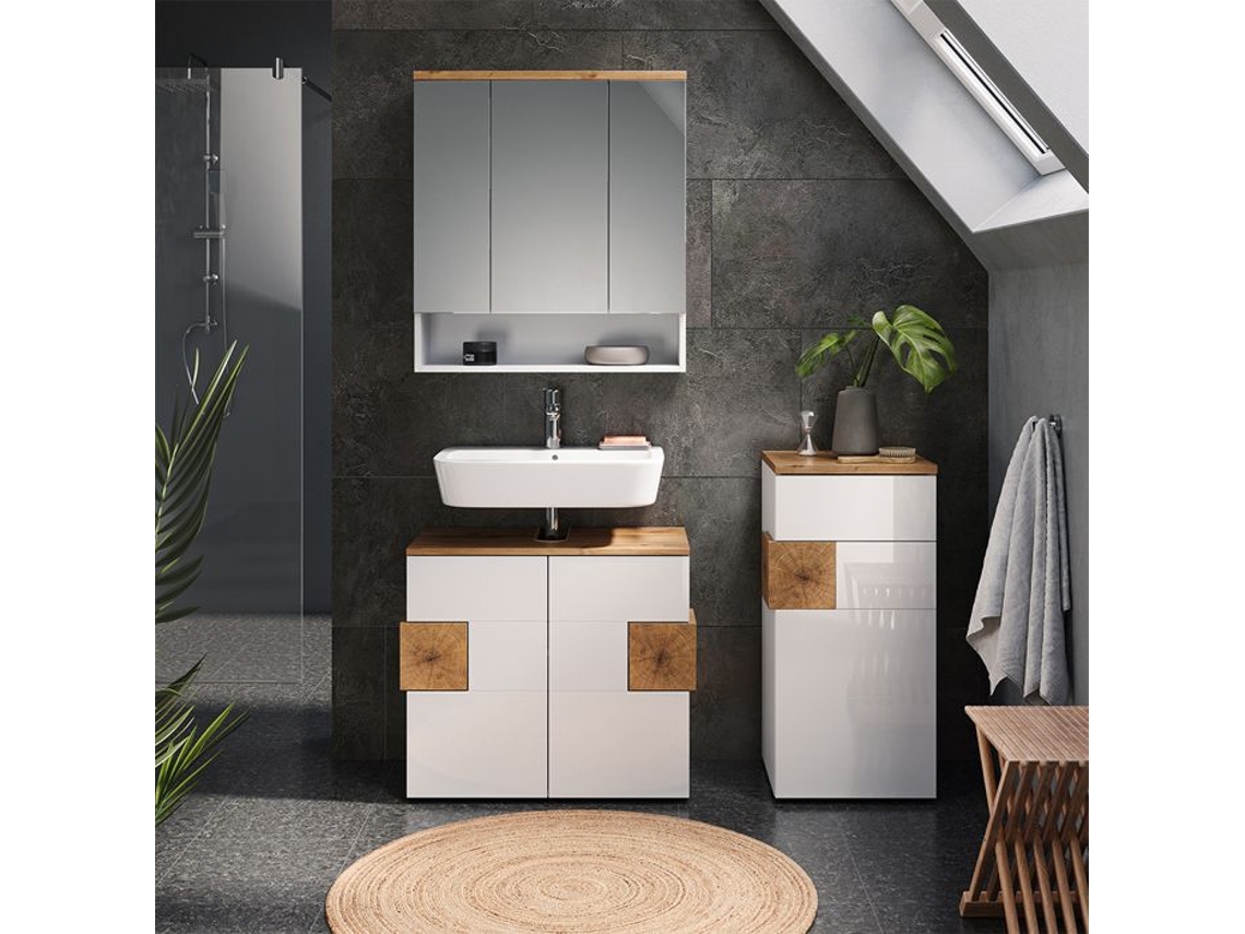 Móvel de arrumação para casa de banho Vicco Eden, branco alto brilho, 40 x 84 cm
