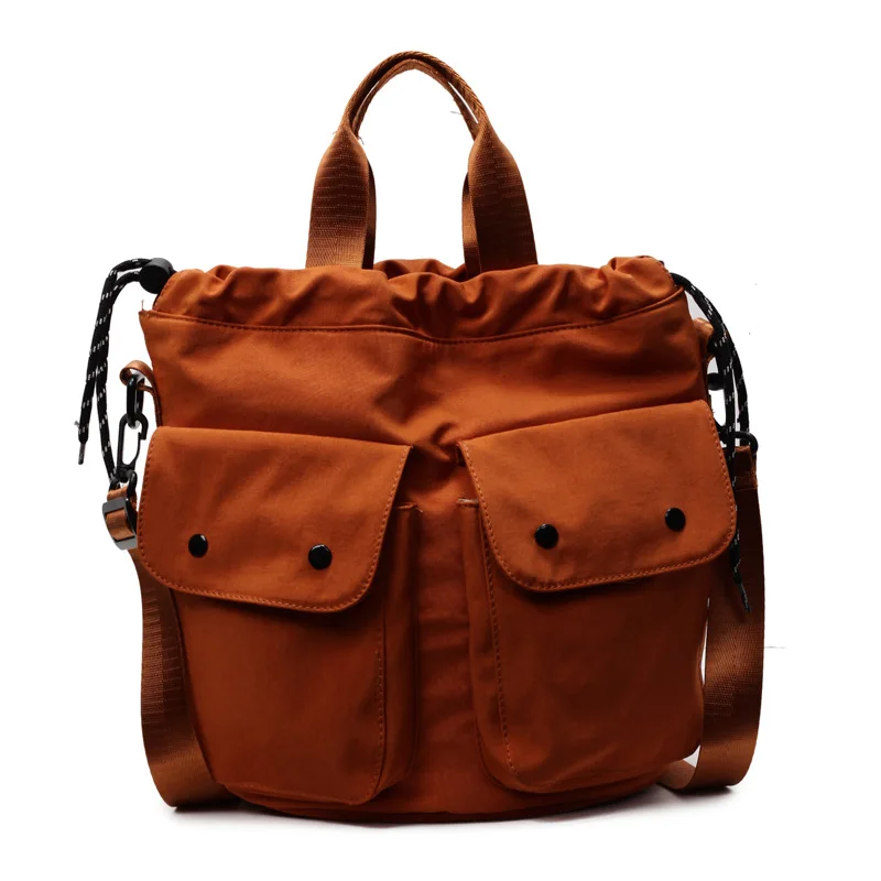 (laranja) Bolsa Transversal Feminina Em Nylon, Ideal Para Deslocamentos Diários, Compras Casuais E Com Vários Bolsos.
