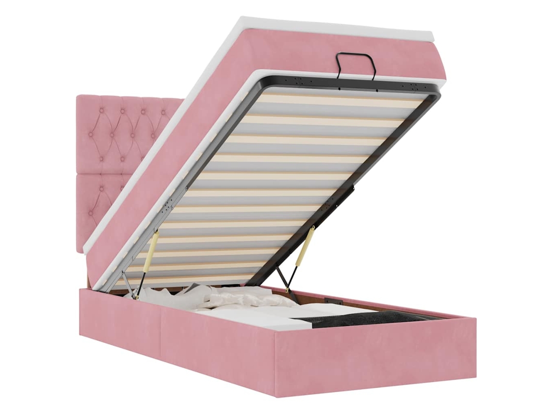 Ottoman Bed, Ottoman Beds Vidaxl Cor-de-rosa Veludo (90 X 200 Cm)