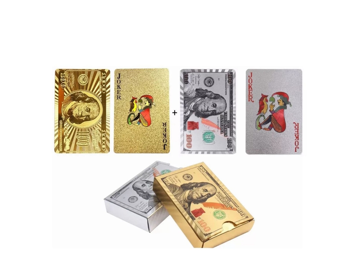 2pcs Baralho De Ouro Folha Pvc Borracha À Prova D'água Com Textura Fosca Para Festas E Jogos