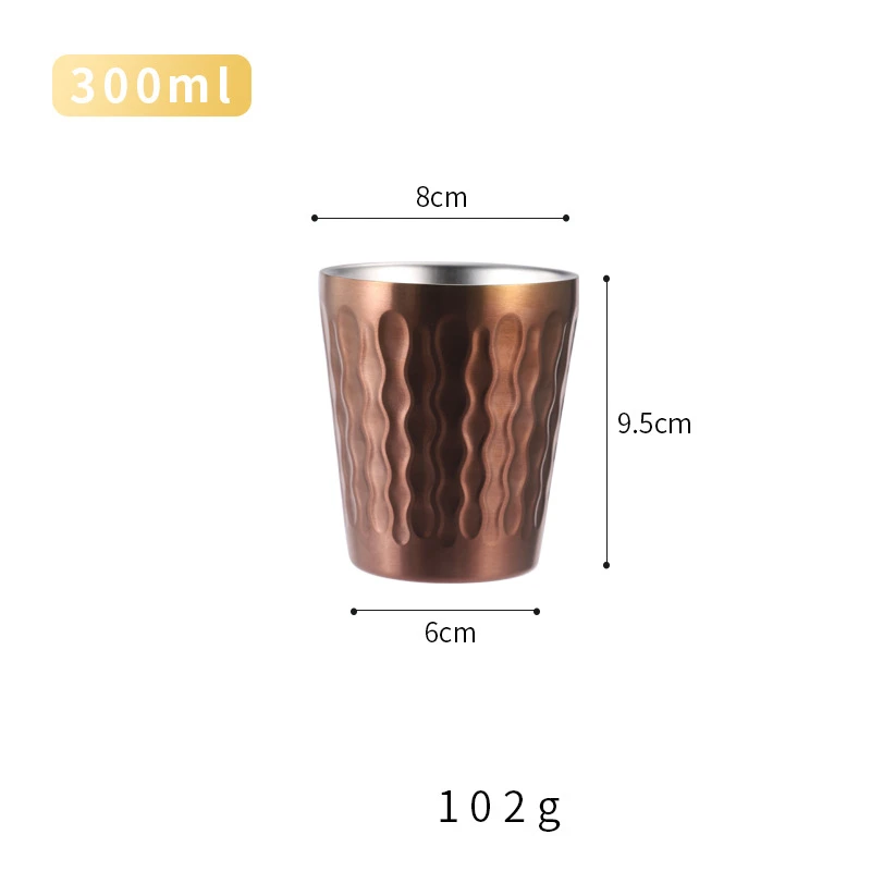 Caneca de Café com Isolamento de Parede Dupla , Aço Inoxidável 304, Caneca para Cerveja MDUG (ouro Rosa 300ml)