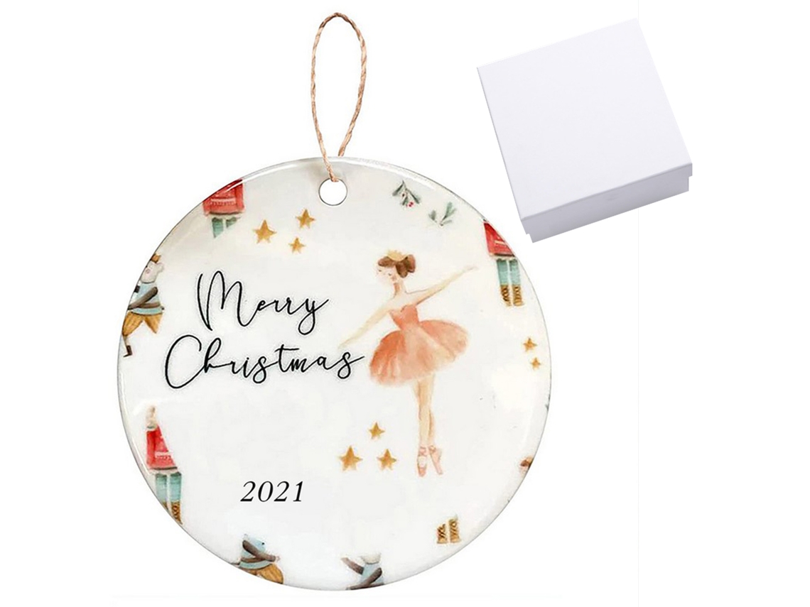 Ornamento de Árvore de Natal com Quebra-nozes e Fada em Acrílico LAXISCREED