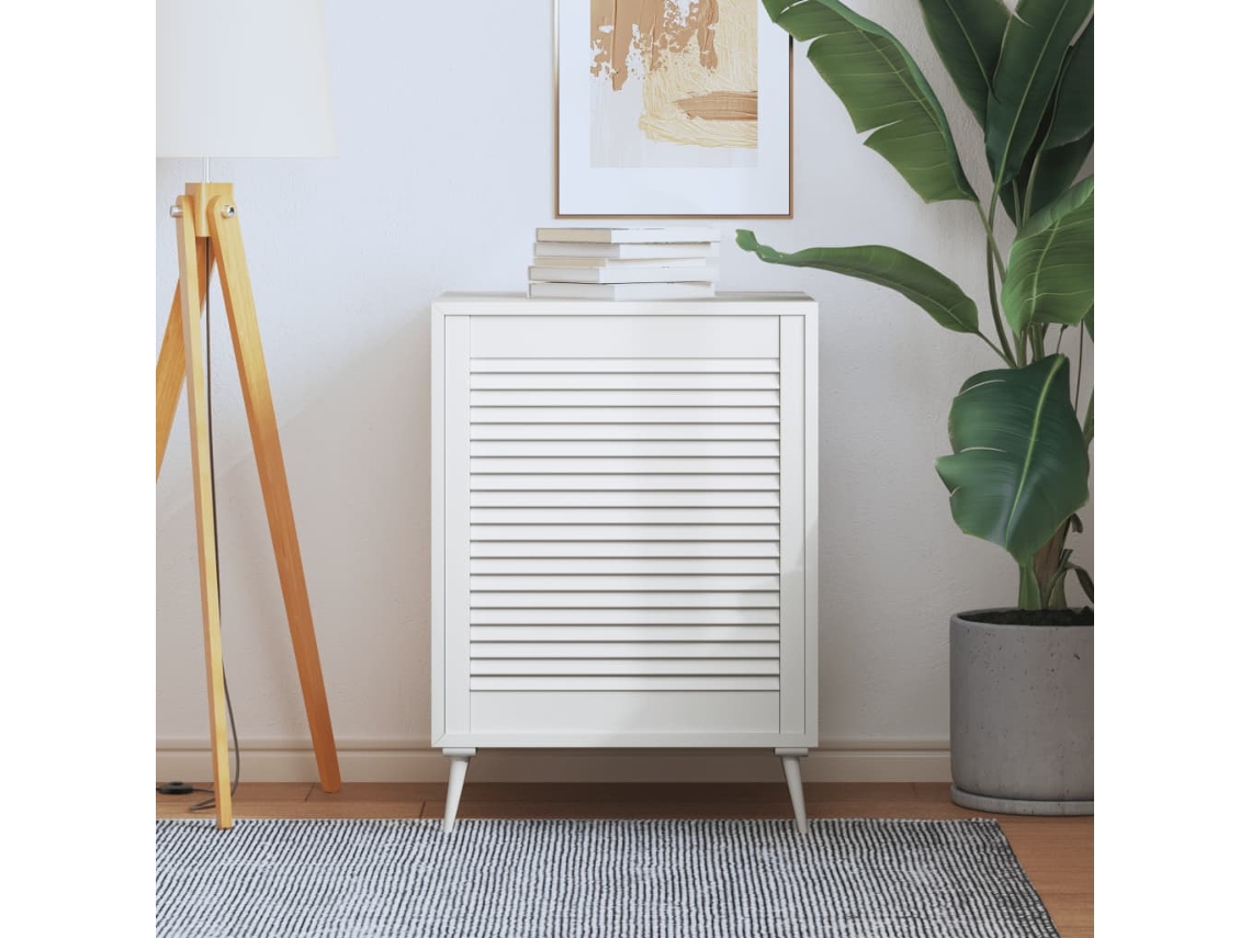 Vidaxl Porta De Armário Com Design De Persiana Pinho Maciço Branco