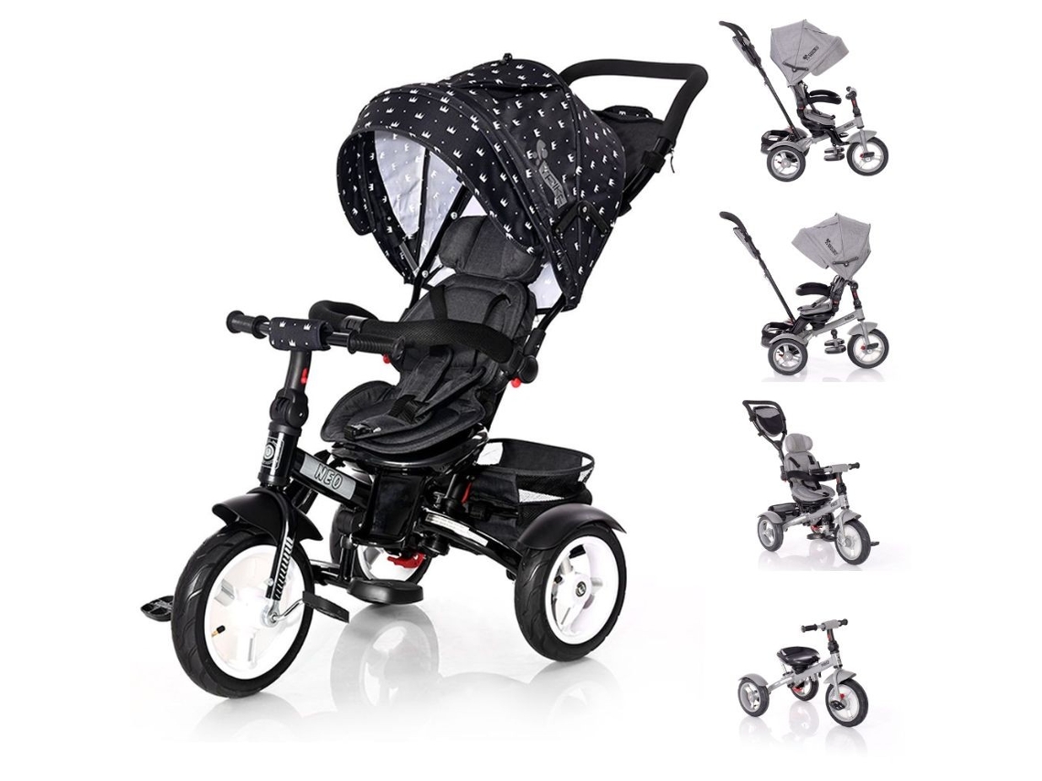 Lorelli Neo Air Triciclo Evolutivo Com Assento E Capota Reversíveis - Black Crown