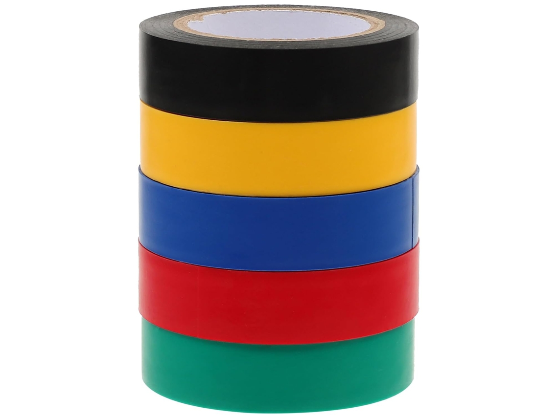 5 Rolos De Fita Isolante Elétrica Multiuso Em Pvc, Cores Sortidas, Alta Aderência, Ideal Para Eletricistas E Uso Interno