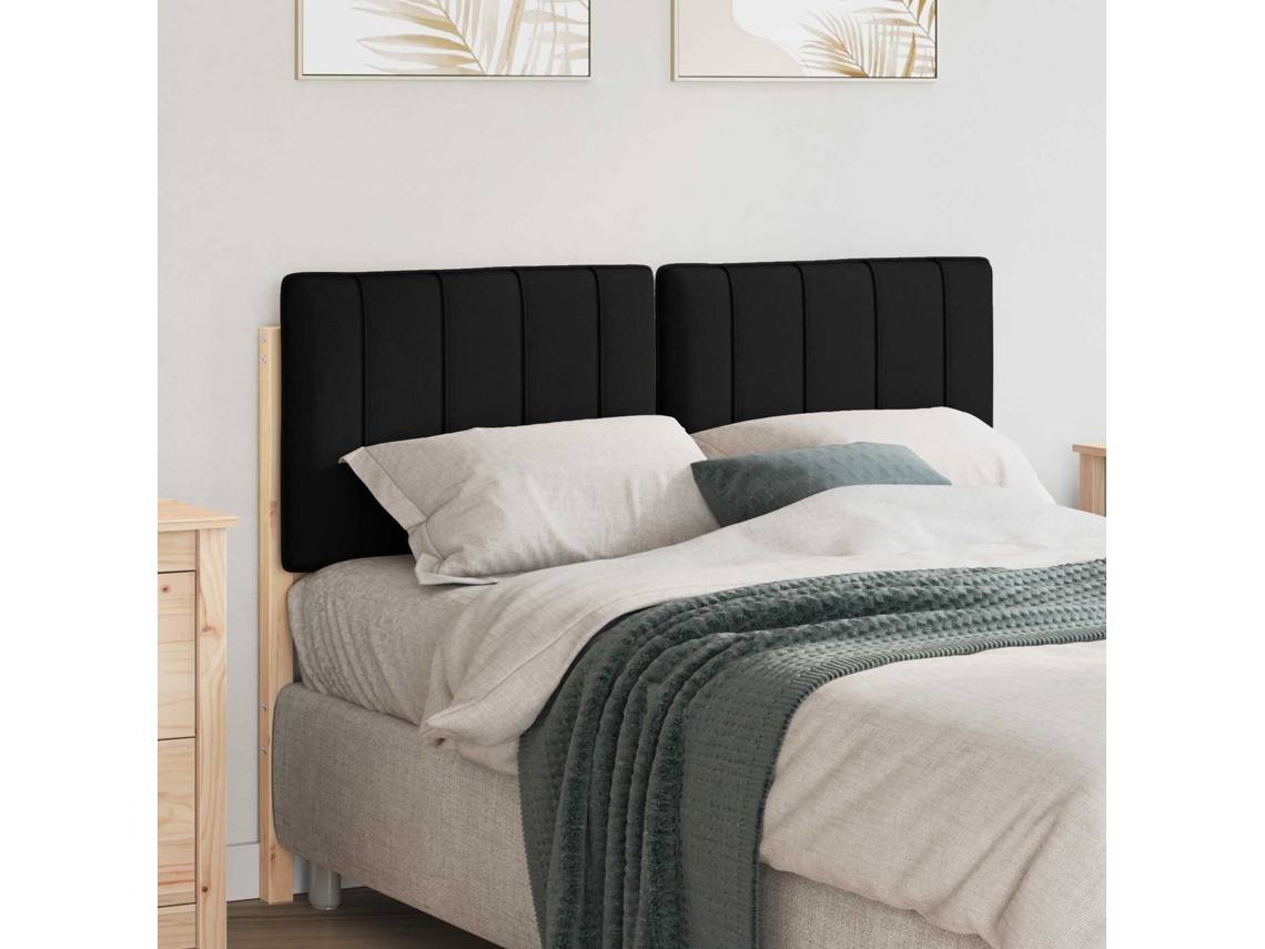 Vidaxl Cabeceira Estofada Com Cabeceira Marrom E Preto 120 Cm
