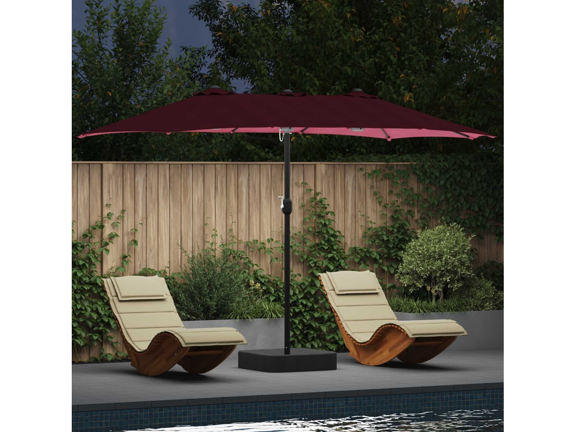 Vidaxl Guarda-sol De Jardim Vermelho Bordeaux 385 X 209 X 244 Cm