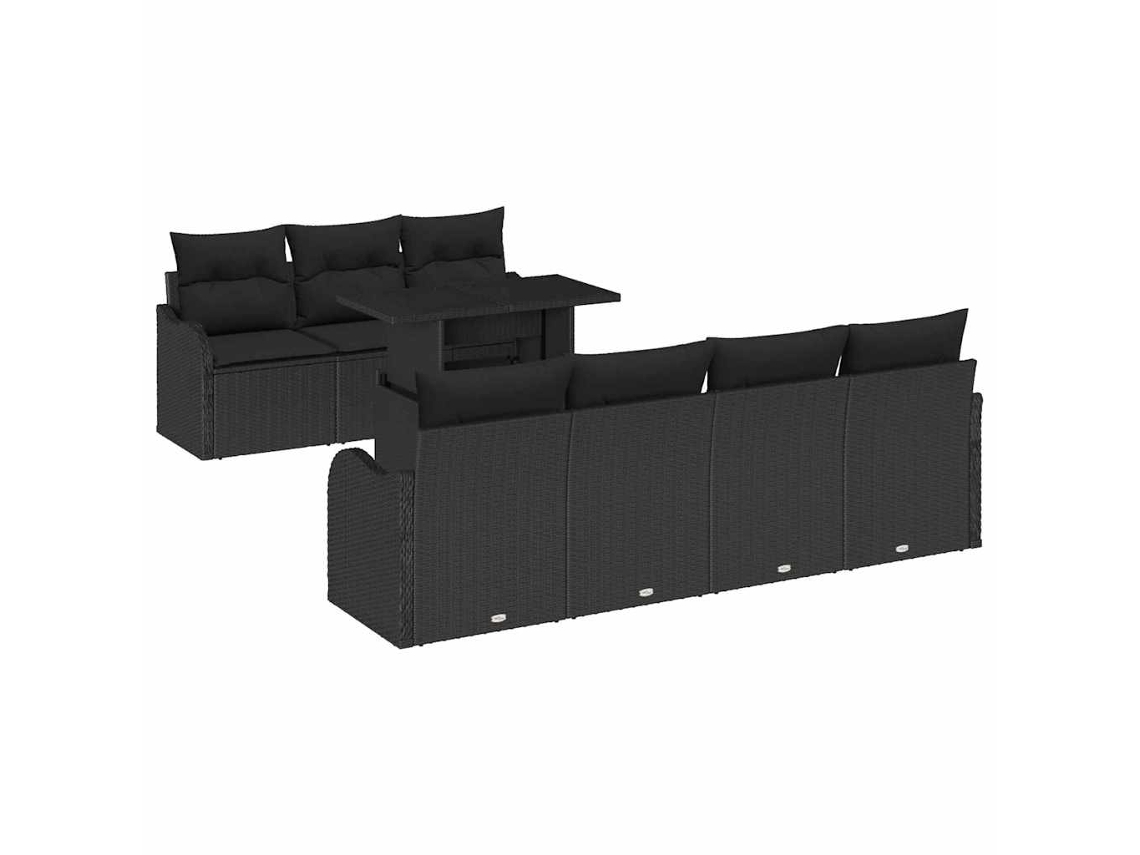 Maison Exclusive - Conjunto De Sofá De Jardim 8 Pcs Preto Rattan De Polipropileno