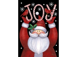 Santa Joy 12,5 X 18 Polegadas Decorativo, , Frente E Verso Aquaforge (12,5 X 18)