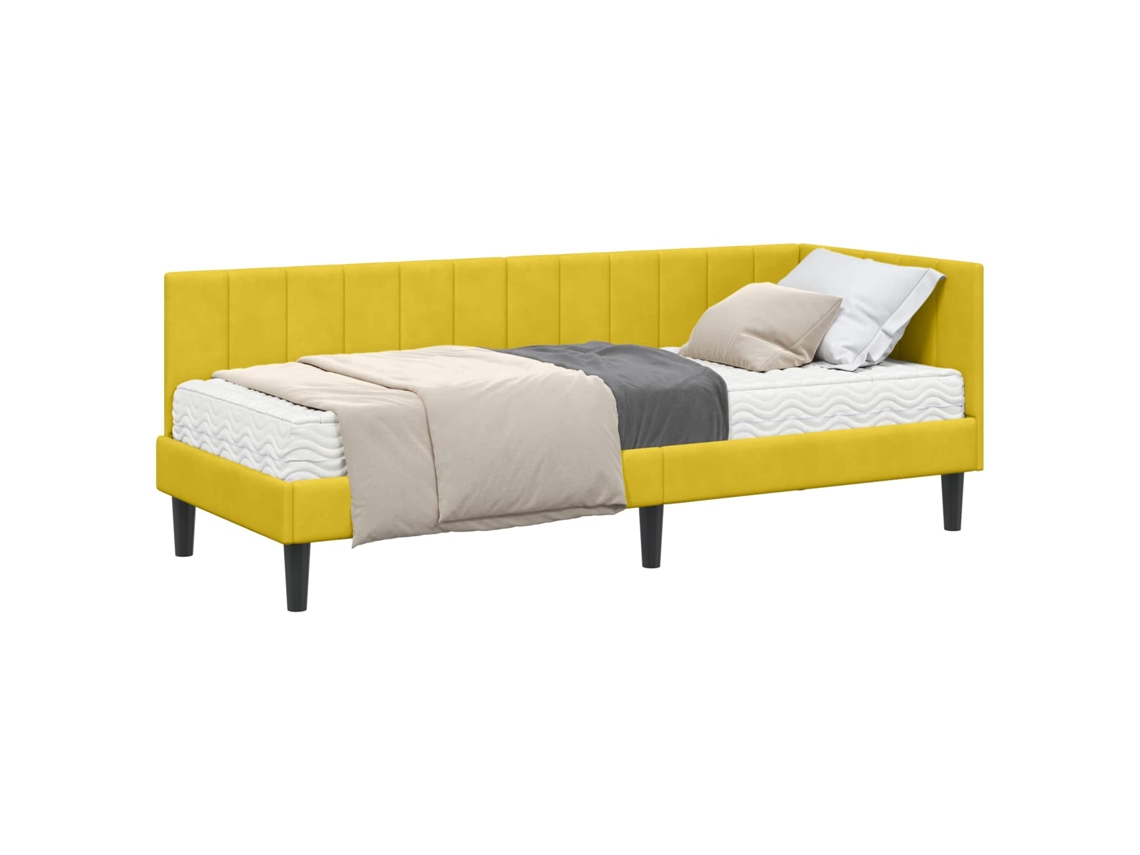 Conjunto 2 Estrutura De Cama De Dia Vidaxl Amarelo Veludo (80 X 200 Cm)