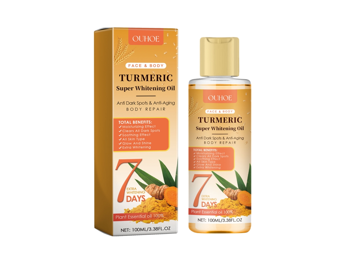 Óleo Clareador De Curcuma Facial E Corporal