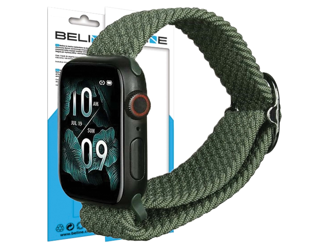 Pulseira têxtil Beline para Apple Watch 42/44/45/49 mm, verde