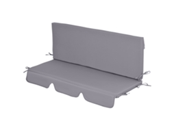 Almofada Para Baloiço De 2 Peças Para De Assento E Encosto Acolchoado 130x45x5 Cm Cinza