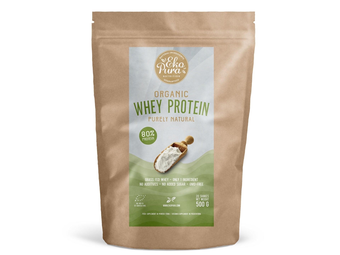 Proteína Whey Natural Organic, Ekopura (80% Proteína, 500 G)