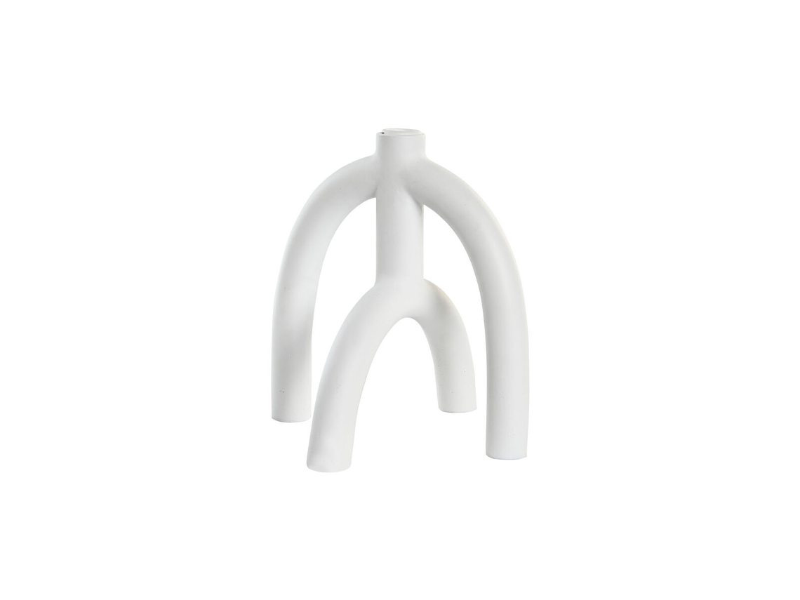 Candelabro Dkd Home Decor Scandi 21,5 X 21,5 X 23 Cm Branco Resina
