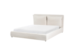 Cama de Água BELIANI Bajonna de Tecido Creme Claro 160x200