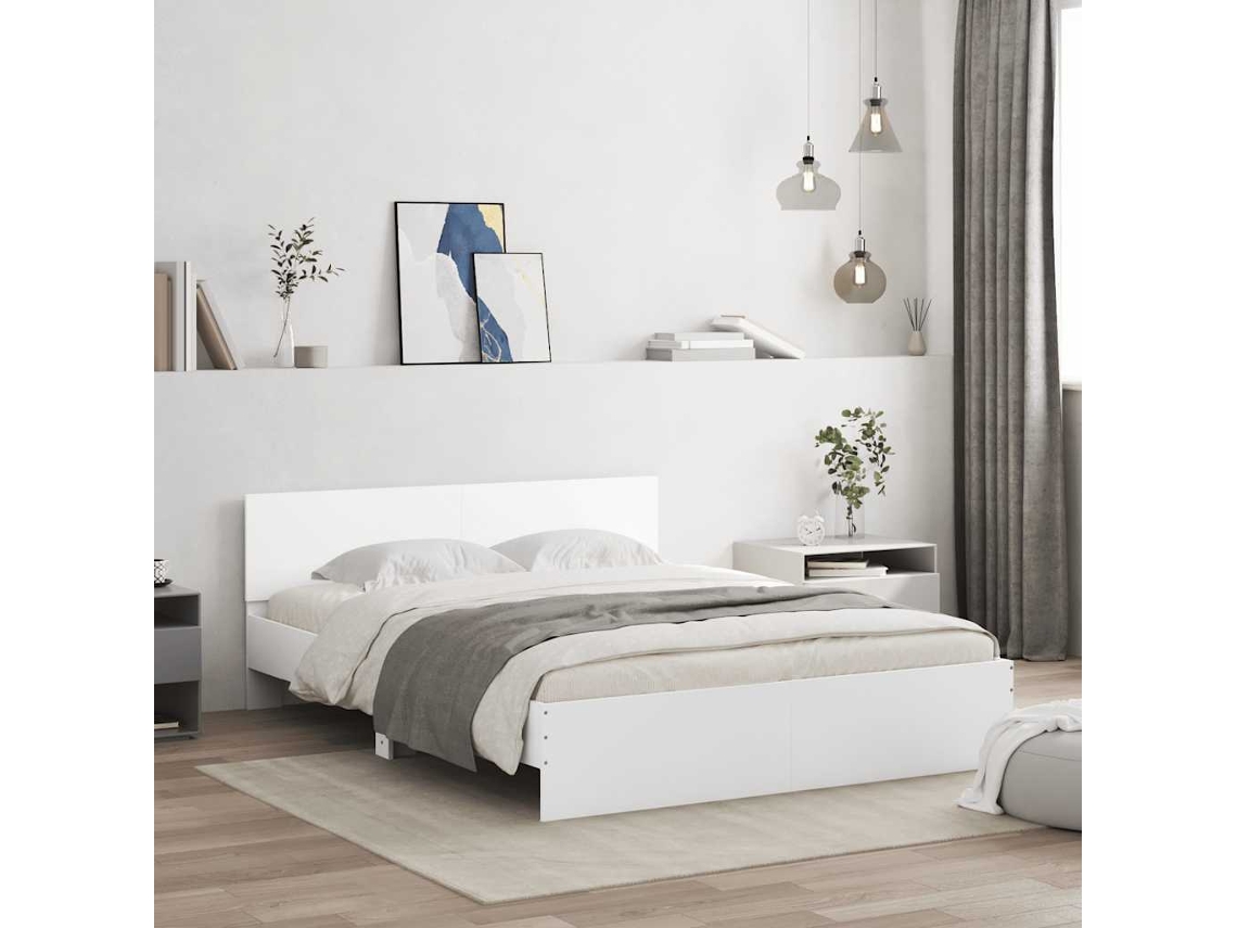 Vidaxl Estrutura De Cama Com Cabeceira 140x200 Cm Branco