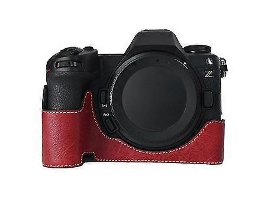 Corpo De Câmera Compatível Com Nikon Z6 Iii, Capa Protetora De Couro Pu Com Recorte Grande E Textura De Lichia Brilvibera (vermelha)