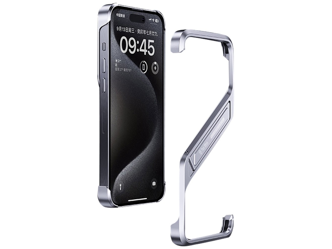 Suporte Casa Prata Para Iphone 15 Pro Max Alumínio Prateado
