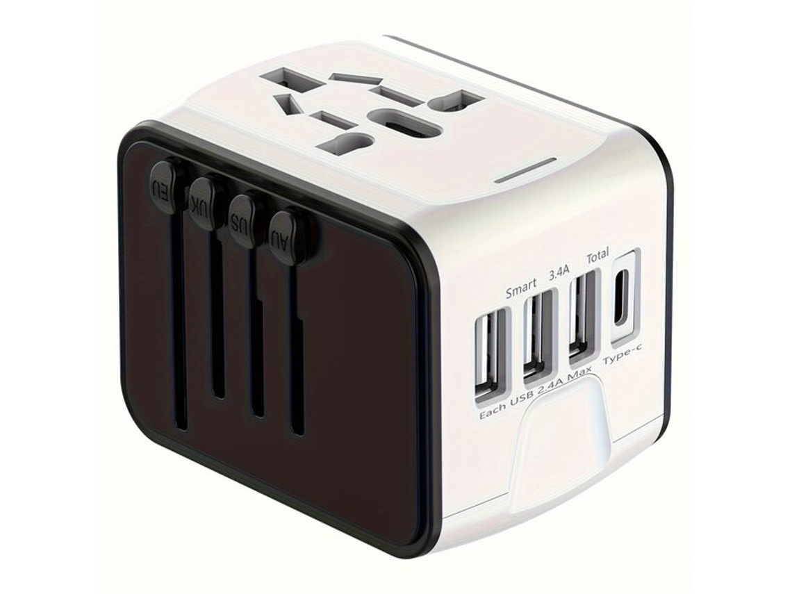 Adaptador De Viagem Com Vários Conectores Usb E Tipo Cvayotoy