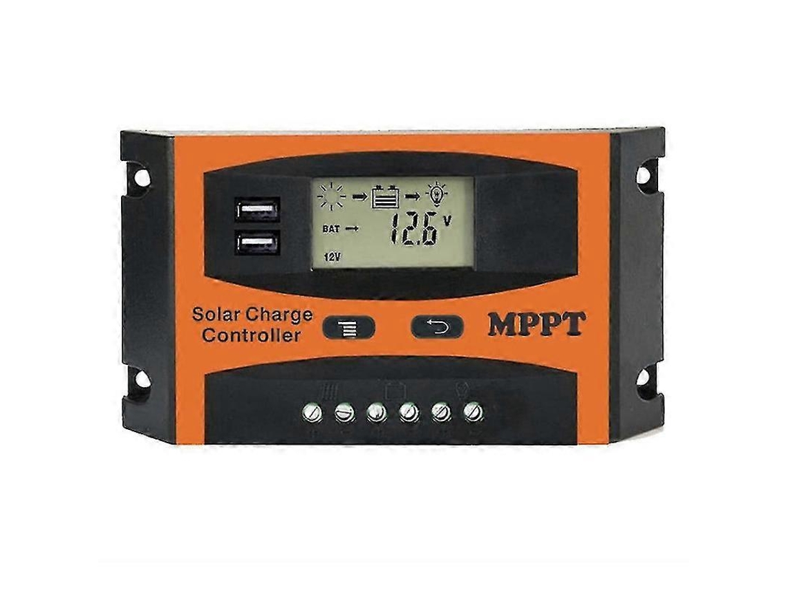 Controlador De Carga Solar 30a, Controlador De Carregador Solar Mppt, Painel Solar 12v/24v Com Porta Usb Dupla A Olysi Shop (conforme Mostrado)