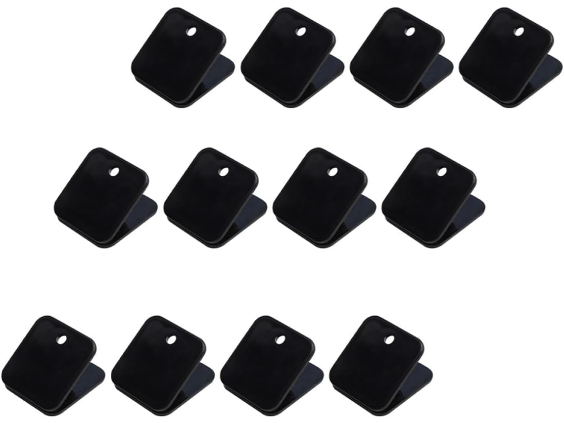 Heallily 12-clips De Plástico Quadrados Pretos Para Arquivar Documentos E Fixar Agendas, Pacote Com 12-unidades, Ideal
