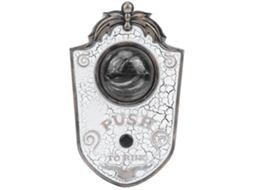 Decoración De Timbre De Ojo Único Para Halloween Colgante De Puerta Con Sonido Tímpano Blanco