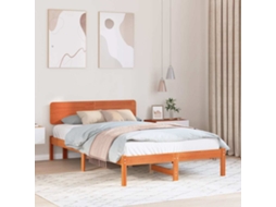 Vidaxl Estrutura da Cama com Cabeceira Marrom Cera 140 X 190 Cm