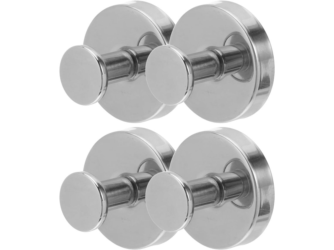 Conjunto De 4 Ganchos Aço Inoxidável Com Ventosa Para Banheiro, Chuveiro, Janela De Vidro, Espelho E Roupão