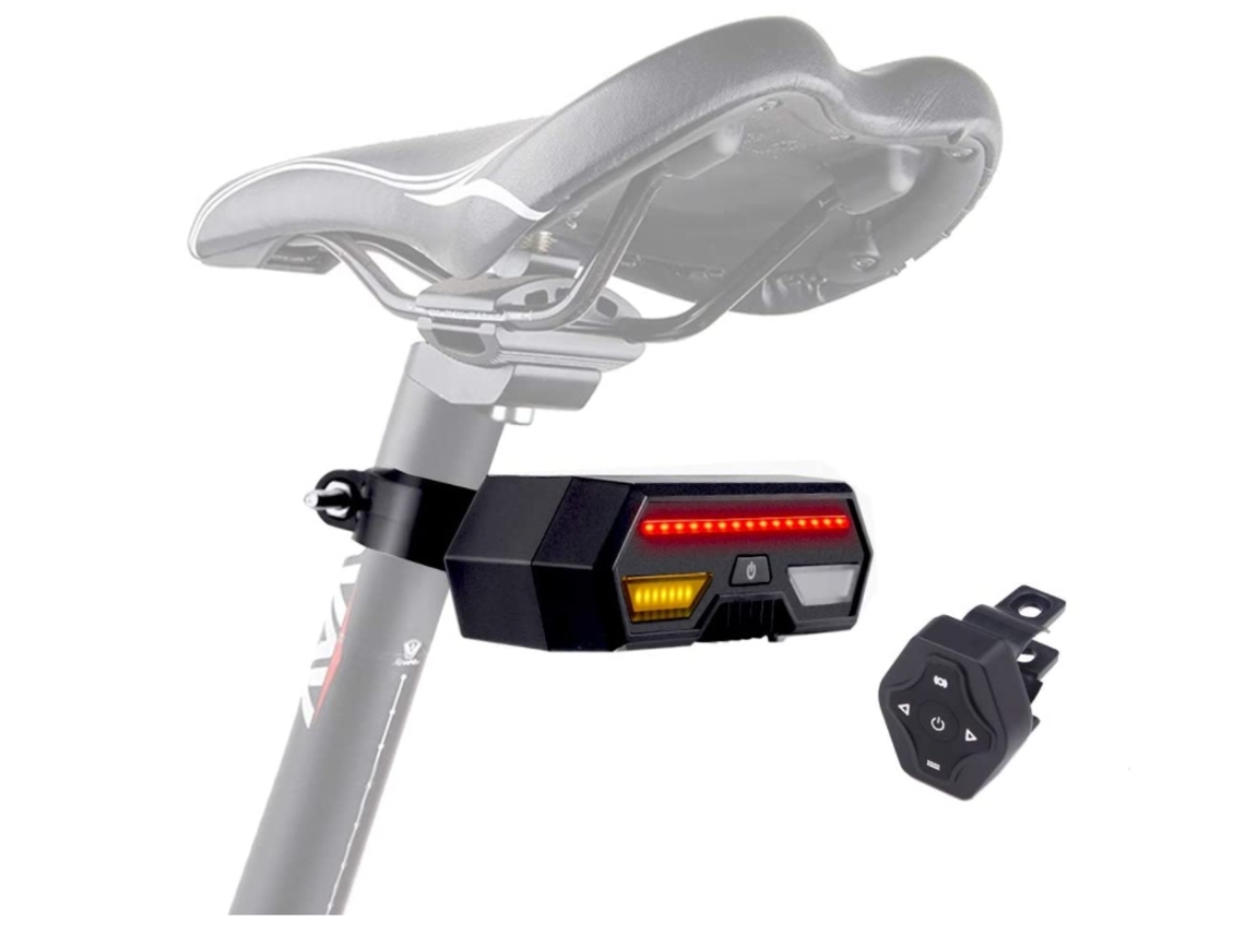 Lanterna Traseira de Bicicleta Inteligente com Mudança de Direção de Operação Fácil Indica Luz Alto Brilho Liga / Desliga Automá-Preto ENZONS