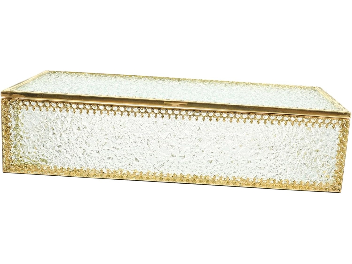 Caixa De Vidro Transparente Para Guardar Joias E Outros Objetos Em Casa.