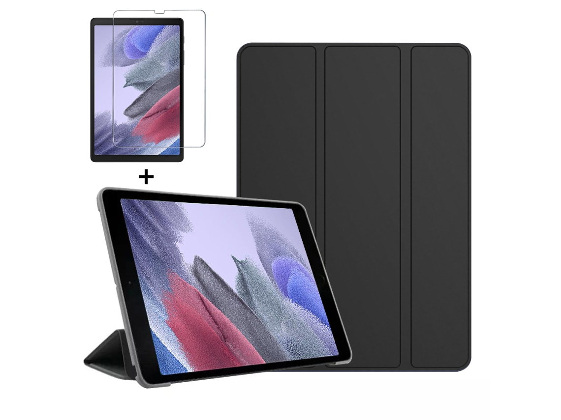 Capa Inteligente Para Samsung Galaxy Tab A7 Lite 2021 Sm T220 T225, Protetora Tablet 8.7 Sm T220 Sm T225, Vidro Preto. Tuotuo