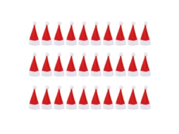 30 chapéus de papai noel miniatura para decoração de natal artesanato talheres garrafa de vinho diy