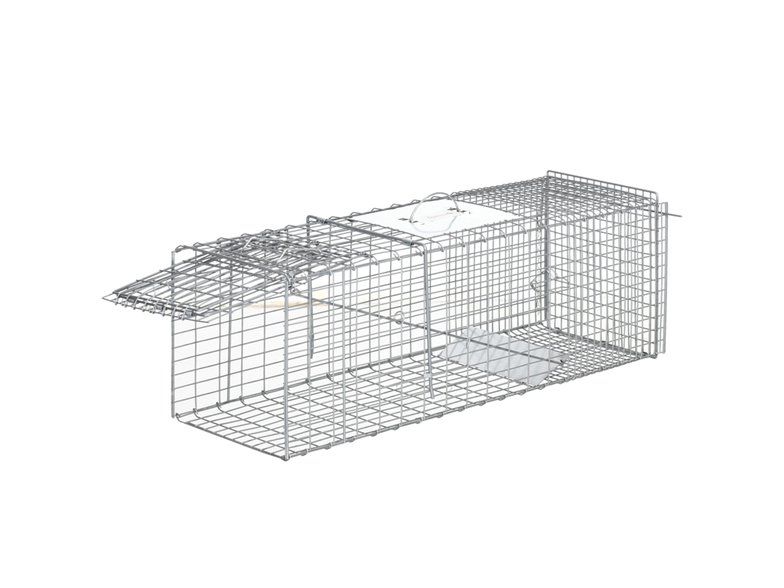 Armadilha Dobrável Para 93x31x34 Animais Vivos 5cm Com Fio Com Porta E Maçaneta Para Coelhos Em Prata