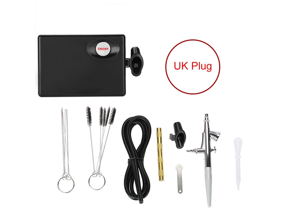 Máquina De Terapia Com Injeção De Oxigênio Em Água Mini Com Kit De Limpeza Airbrush Preto Plugue Uk
