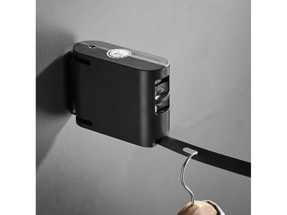 Varal retrátil de roupas Slowmoose preto, com 1 ou 2 bandejas e furos de lavagem, 4,2 m, para uso interno e externo.