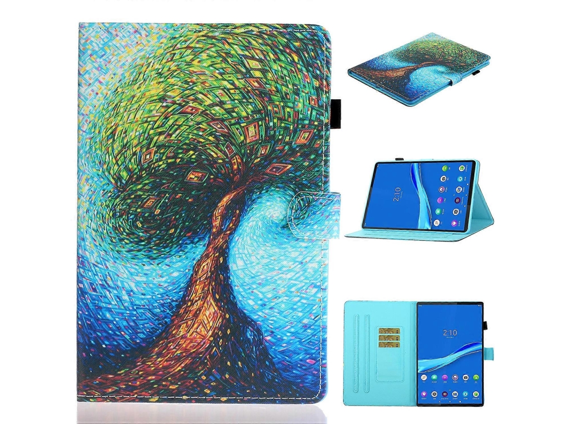 Capa De Couro Inteligente Com Desenho Colorido Para Tablet Lenovo Tab M10 De 3ª Geração